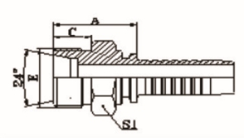 公制外螺纹24°内锥面重系列ISO-84341-DIN3861