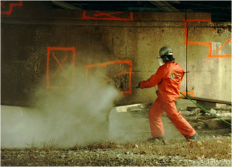 Handheld water gun to remove localized substandard concrete